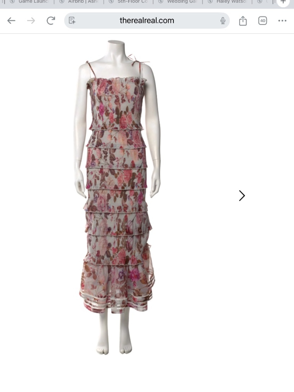 V. Chapman Mid Length Floral Dress - Size L